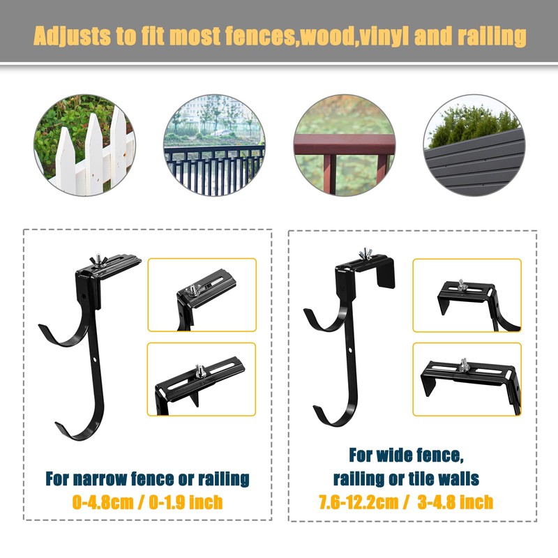 amymark AdjustableHooks Pool Poles Hanger, Fence Hooks Hang Pool Accessories/Skimmers/Leaf
