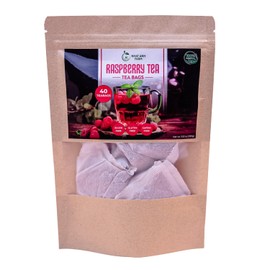 Premium Red Raspberry Tea Bags - Dried Red Raspberry Leaves Tea Bags - 40 Red Raspberry Leaf Tea, 2.5g/bag), 100% Natural & Pure Raspberry Leaf, Sugar/Caffeine/Gluten Free. Good For Your Health
