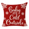 ITFRO Set of 4 Christmas Throw Pillow Covers Snowflake Let