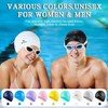 2 Pack Unisex Silicone Swim Cap for Women Men, Large