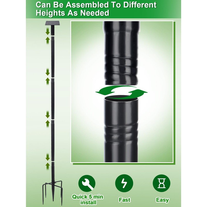 Bird Feeder Pole for Outdoors - 68in Adjustable Heavy-Duty Bluebird