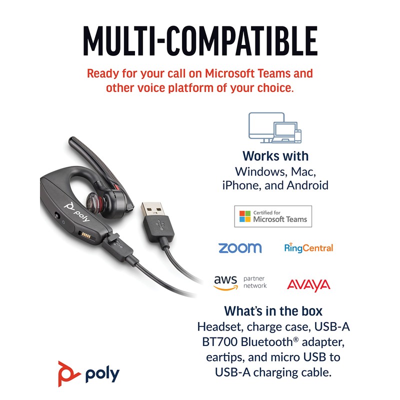 Plantronics VOYAGER-5200-UC (206110-01) Advanced NC Bluetooth Headsets System