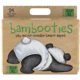 Bamboo Baby Diapers, Totally Chlorine Free for Sensitive Skin for Newborns to XXL. Hypoallergenic & Non Toxic Eco Friendlier Plant-Based Materials. TCF XL Size 5 (24 ct)