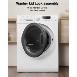 Washer Lid Lock and Wire Harness and Wire Harness Fit for GE Hotpoint, Replace WH08X32697 WH01X27954 WH08X31577 WH01X24114 WH01X26114 15mA Replacement Switch