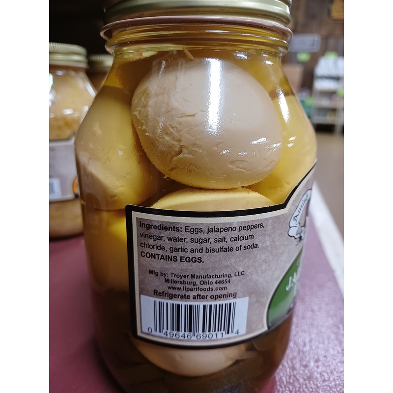 Amish Wedding All Natural Pickled Jalapeno Eggs, 32 oz jar