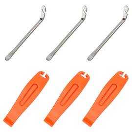 Bike Tire Levers| 3-Pcs Ultra Strong Tire Levers & 2-Pcs Stainless Steel Tire Spoons, Bike Tire Removal Tool for Road or Mountain Bike Tires, Must Have Bike Tire Tool in Bike Tire Repair Kit