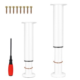 EURXLQ 2 White Adjustable Furniture Feet, 18-30 cm Table Legs, Metal Feet for Furniture, Non-Slip, Rust-Resistant, Strong Load, Furniture Feet, Height Adjustable, Cabinet Feet