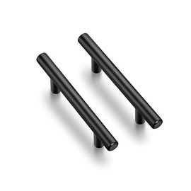 Ravinte 4 Pack 6 inch Cabinet Pulls Matte Black Stainless Steel Kitchen Cupboard Handles Cabinet Handles 3.75” Hole Center