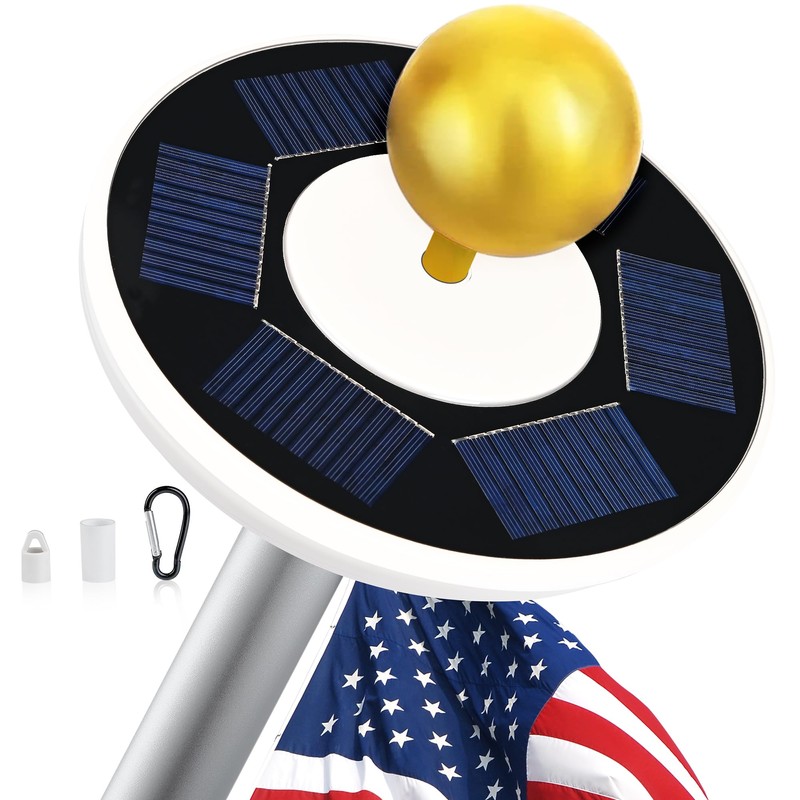 Flagpole Light Solar Powered, 2000 Lumen Brightness, 29 Bright Huge