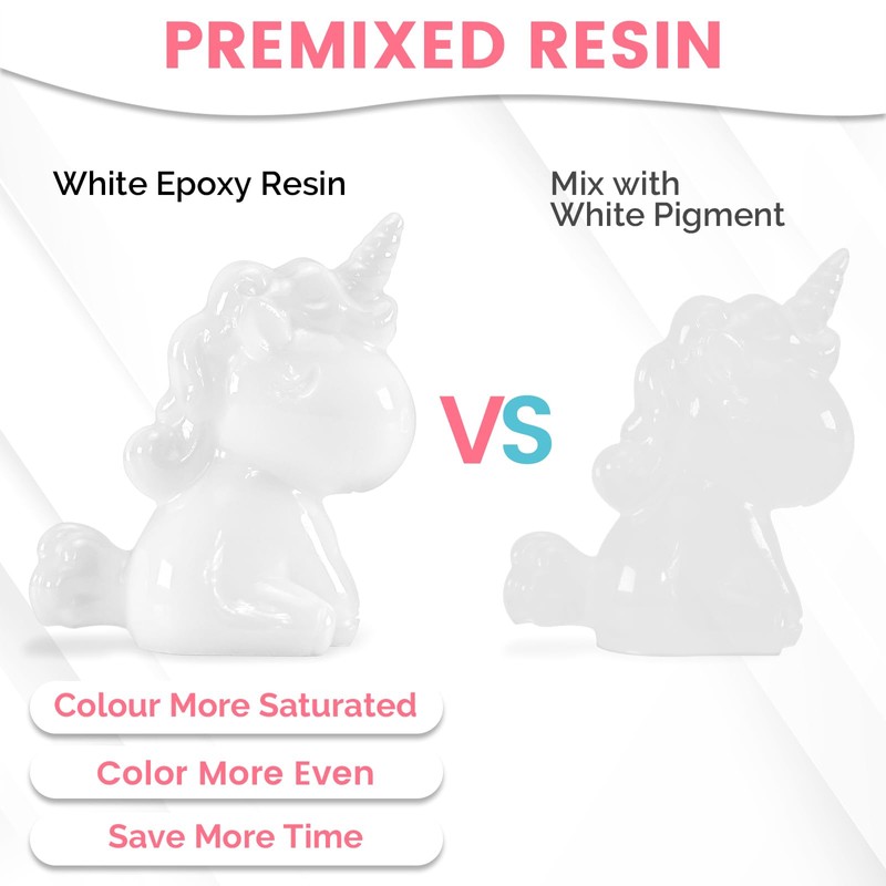 NASUBI 32oz White Resin Epoxy - High Gloss, No Bubbles,