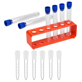 Biluer Pipette Children, 5 ml Test Tube Stand, Test Tubes with Stand, Pipettes, Pipette, Children Awaken Children's Interest in Science