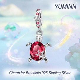 YUMINN Shells Turtles and Sea Creatures Charm for 925 Sterling Silver for Women Bracelets & Necklaces Dangle Pendant for Christmas Valentine's Day Mother's Day Jewellery Gifts for Girls, Sterling