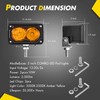 ANGU-OFFROAD Amber LED Pods, 2PCS 3 Inch 40W CREE LED