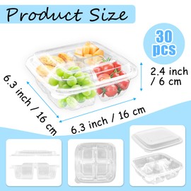 Cmaqpw 30 Pcs Bento Snack Containers,4 Compartment Meal Prep Lunch Containers with Lids,Food Storage Containers for Food Storage School Work Travel
