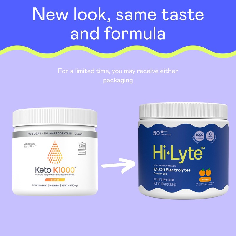 Hi-Lyte K1000 Electrolytes Powder Mix Orange Keto & Performance, 50