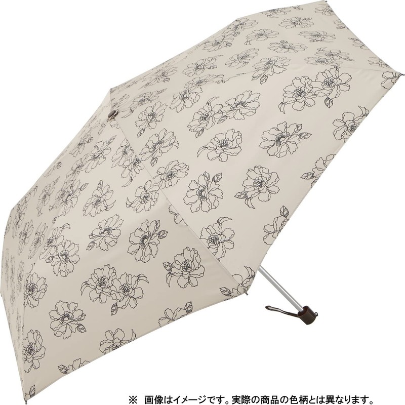 Miyajima 18630 Folding Umbrella, 19.7 inches (50 cm), Line Flower,