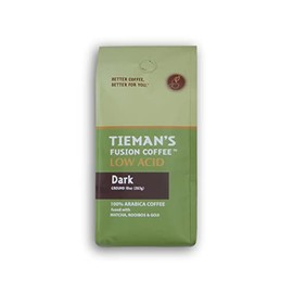 Tieman's Fusion Coffee, Low Acid Dark Roast, Ground, 10-Ounce bag