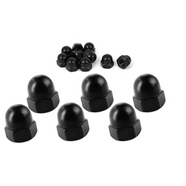 Black Stainless Steel Cap Nut M3 M4 M5 M6 M8 M10 Hex Acorn Dome Head Nuts for Screws Bolts - Pack of 6 (M6)