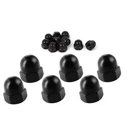 Black Stainless Steel Cap Nut M3 M4 M5 M6 M8 M10 Hex Acorn Dome Head Nuts for Screws Bolts - Pack of 6 (M6)