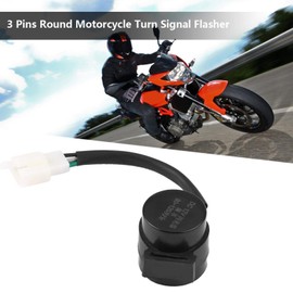 Telituny 3 Pin Indicator Relay, Round LED Signal Indicator Flasher Motorcycle Indicator, Signal Flasher Blinker e Scooter, for GY6 50-150cc Motorcycles Scooters Moped ATV