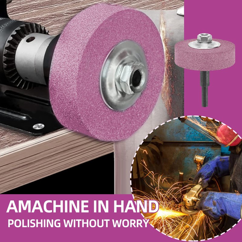 BEROZA Grinding Wheel Adapter and Sharpening Stone for Drill, Metal