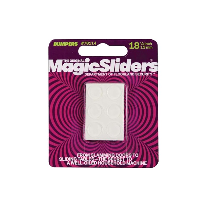 Magic Sliders Vinyl Self Adhesive Bumper Pads Clear Round 1/2