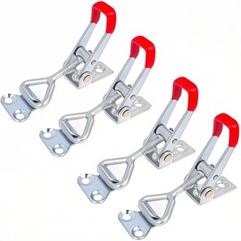 KangTeer Toggle Latch Clamp 4pcs Adjustable Pull Latch Clamp with Button Lock, Heavy Duty 100kg/220lbs Capacity for Cabinets, Woodworking, Industrial Use