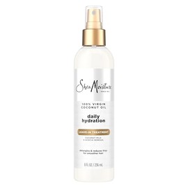 Tratamiento sin enjuague de aceite de coco 100% virgen Shea Moisture, 8 onzas | Para cabello seco y rizos: hidrata, suaviza, desenreda y mejora la man