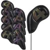 Craftsman Golf Magnetic Closure 10pcs/set Black Iron Headcover with Large