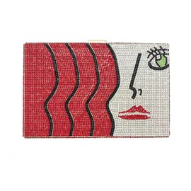 WIGUYUN Womens Full Rhinesrone Clutch Handbag Sparkling Evening Bag Glitter Wedding Bridal Purse,Red