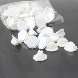 30 Pcs Plastic Sign Holders Mini Self-Adhesive Advertising Tag Card Clips Merchandise Sign Display Stands Price Label Tag Clips Holders (White)