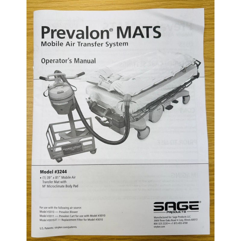 Sage Prevalence Mats Mobile Air Transfer System Disposable Mat #3244,