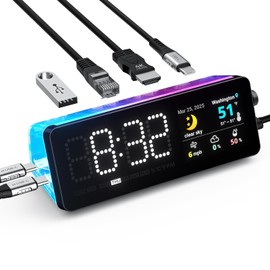 LTC Laptop Docking Station, 7-in-1 USB C Hub with Screen, Multiple Built-in Apps, Multiport Adapter with HDMI 4K@60Hz, 90W Power Delivery, USBC & USBA Data Ports, Dongle for MacBook, Dell, and More