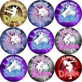 144 Dance Rewards 30 mm Reward Stickers for School Teachers, Parents, Nursery