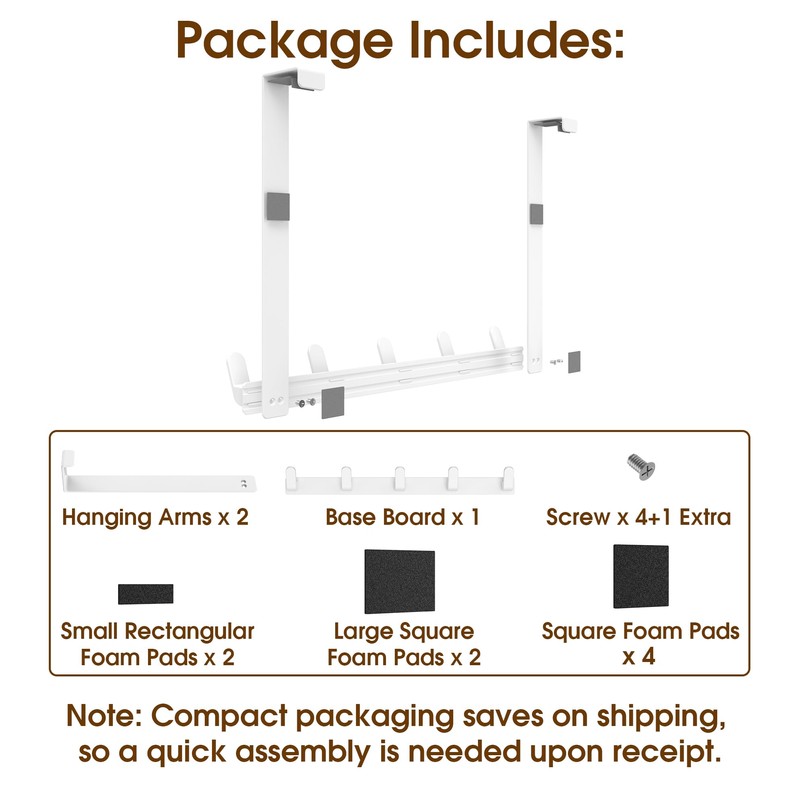 KitchLife Long Over The Door Hooks Hanger with 15.75" Extended