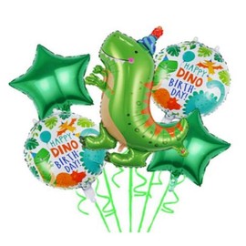5 PCS Dino Foil Balloons Birthday Party Supplies for Kids Theme Party Decorations