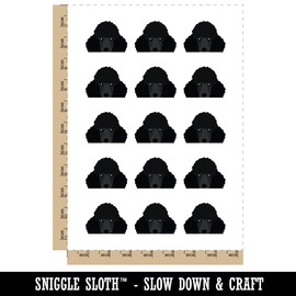Peeking Black Poodle Dog Temporary Tattoo Water Resistant Fake Body Art Set Collection - 15 2" Tattoos (1 Sheet)