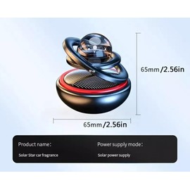 Car Solar air freshener, rotatable air Purifier, Diffuser Car Decoration Accessories for car and Home Interior Fragrance (Black, Cologne)