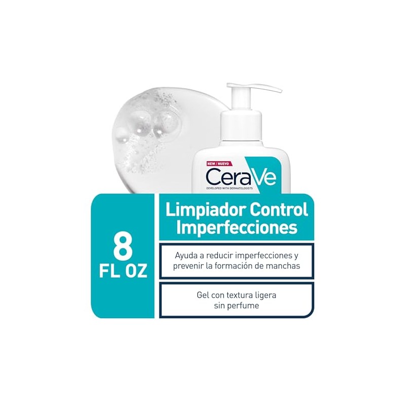 Cerave Limpiador Control Imperfecciones 16oz Piel Tendencia Acné Ácido Salicílico