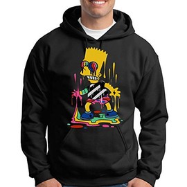 Bart Simpson 'Splashed Design' Hoodie - Unisex Hoodie by eleven24design (Black, Medium)