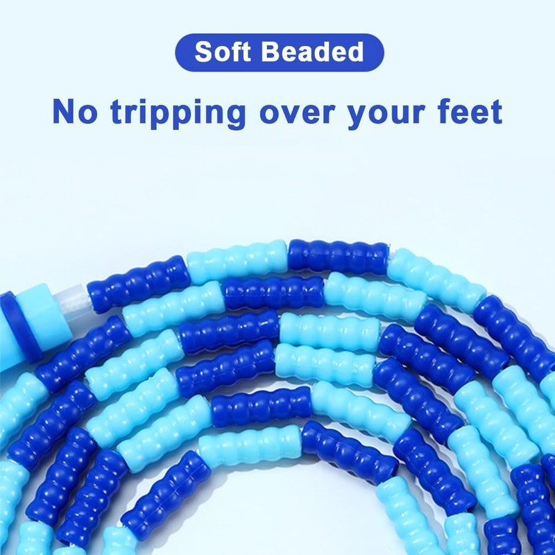 Soft Beaded Jump Rope for Kids Women, Tangle-Free Skipping Rope,