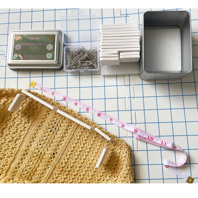 Svartur Knit Blocking Pins Kit, Includes 20 Knit Blocking Combs,