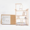 3 Tiers Wooden Parrots Rack Bird Playing Stand Freestanding Pet
