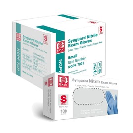Rhino BASIC Blue Nitrile Exam Gloves - Latex-Free & Powder-Free - NGPF-7001 (Case of 1,000), Small