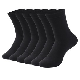 micsun 6 Pares Calcetines de Algodón Para Hombre, Calcetas Deportivos Duradero, Calcetines Suaves y Transpirables Para Casual y Aire Libre Negro