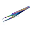 Stainless Steel Jeweler Style Tweezers #8A Multi Titanium Rainbow Color