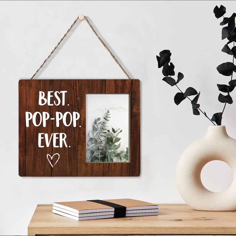 NGAEAK Grandpa Gifts From Grandkids - Rustic Wood Picture Frame,