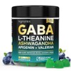 GABA L-Theanine Gummies, Sugar-Free Calm Gummies with L-Theanine, Ashwagandha,Valerian Root,Magnesium