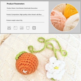 Car Rear View Mirror Hanging Accessory, Cute Tangerines Car Accessories, Crochet Car Decor, Hand Knitted Car Mirror Hanger for Holiday Gifts