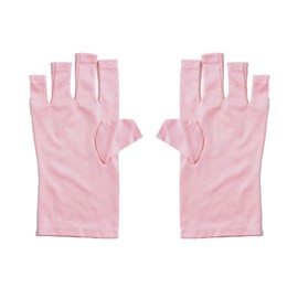 HOAEWAUG 1 Pairs UV Shield Gloves for Manicure Anti UV Gloves Pink Uv Gloves for Gel Nails for Gel Nail Lamp Nail Art Fingerless UV Light Glove to Protect Hands from UV Light Lamp Dryer